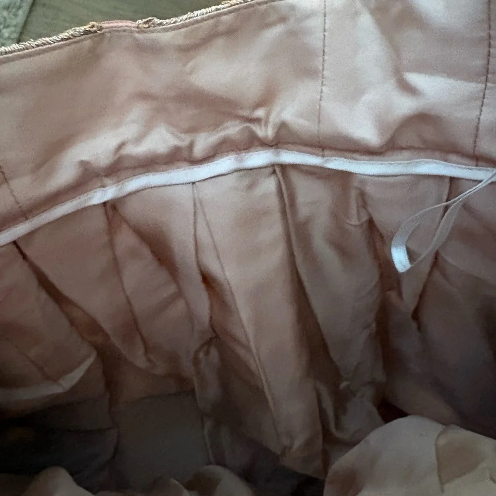 Io Couture Embroidered Foliage Petticoat Skirt Blush Pink